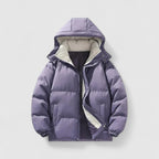 Padded quilted jacket with detachable hood