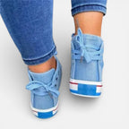 Sneakers til damer med lynlås og højt skaft