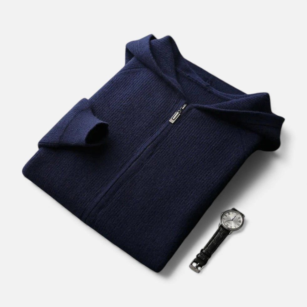 Herren Strick Hoodie mit Reißverschluss