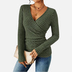 Damen Wickel Longsleeve Oberteil