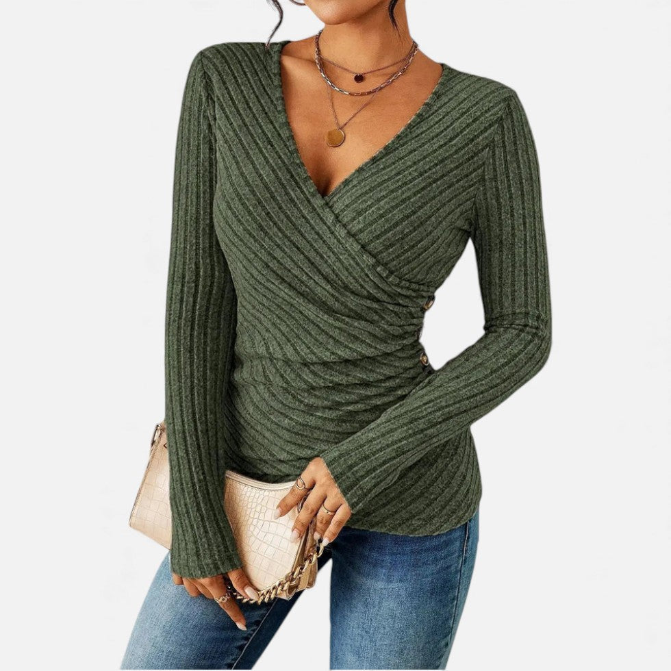 Damen Wickel Longsleeve Oberteil