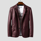 Classic faux leather blazer for men