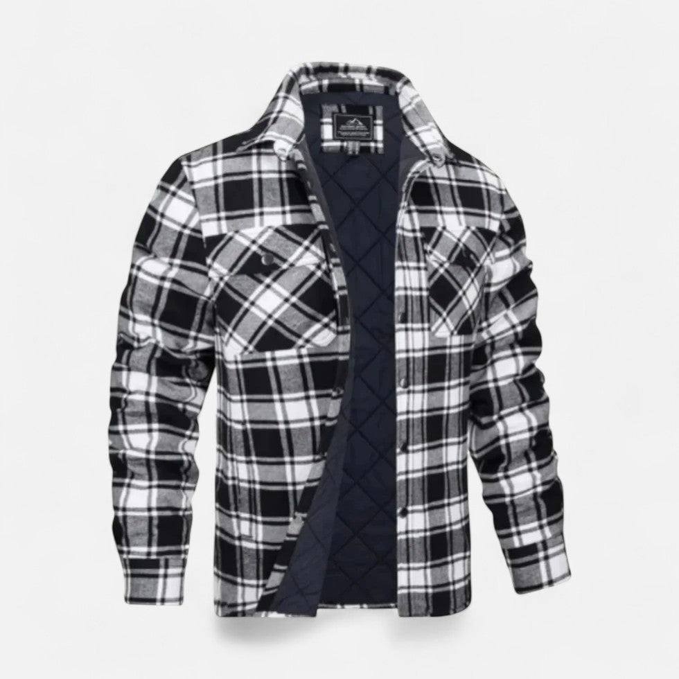 Herren Gefüttertes Flanellhemd mit Karomuster