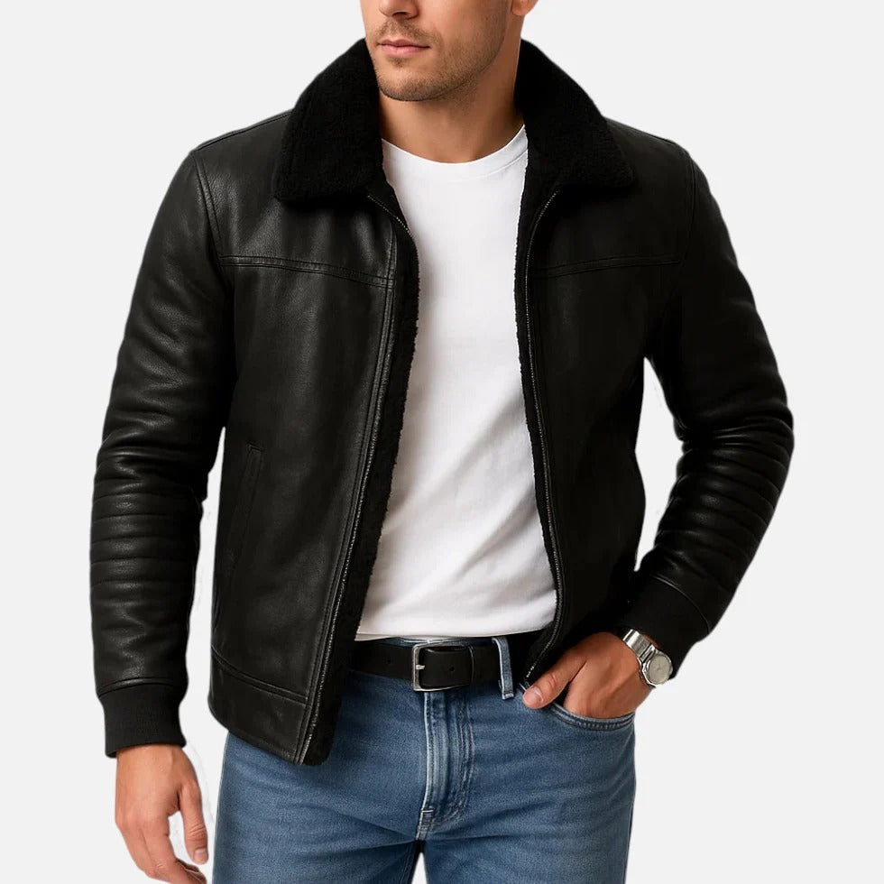 Herren Winterjacke mit Fleecekragen