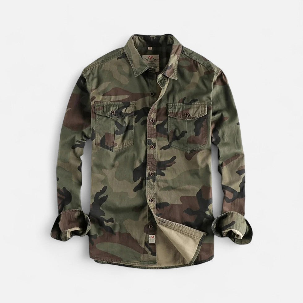Tarnmuster Hemdjacke mit Brusttaschen für Herren