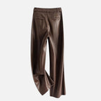 Damen Hose in Lederoptik mit weitem Bein und Gürtel