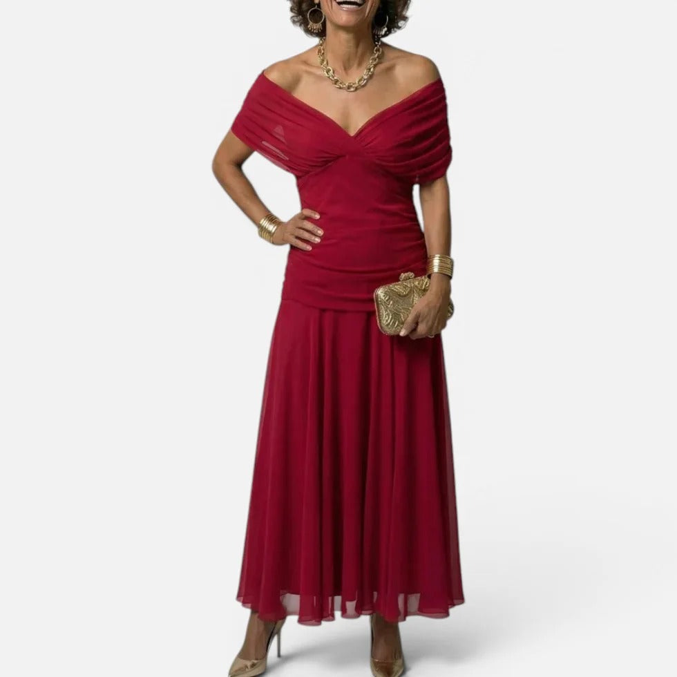 Midikleid Wickeloptik V Ausschnitt Kurzarm Geblümt