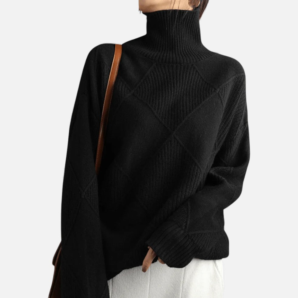 Weicher Damen Rollkragenpullover mit Strukturstrick