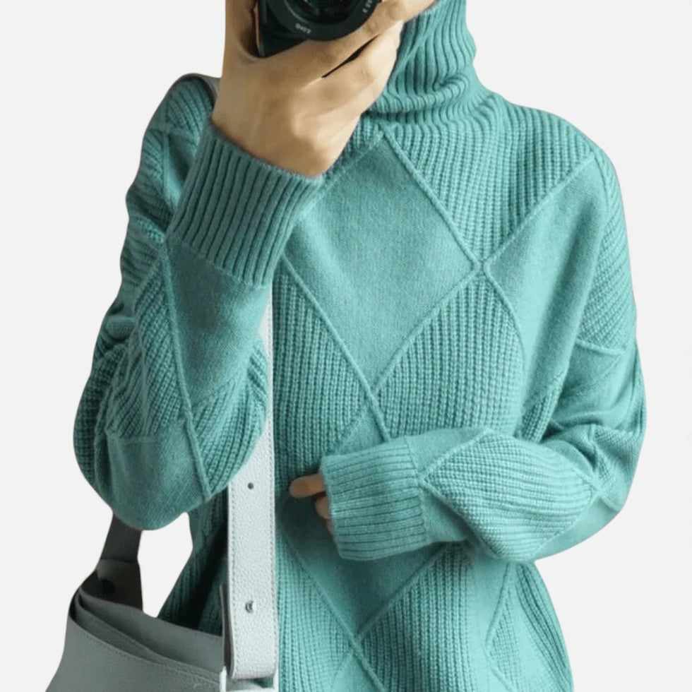 Weicher Damen Rollkragenpullover mit Strukturstrick