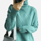 Weicher Damen Rollkragenpullover mit Strukturstrick