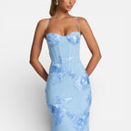 Floral Bodycon Corset Maxi Dress