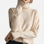 Weicher Damen Rollkragenpullover mit Strukturstrick