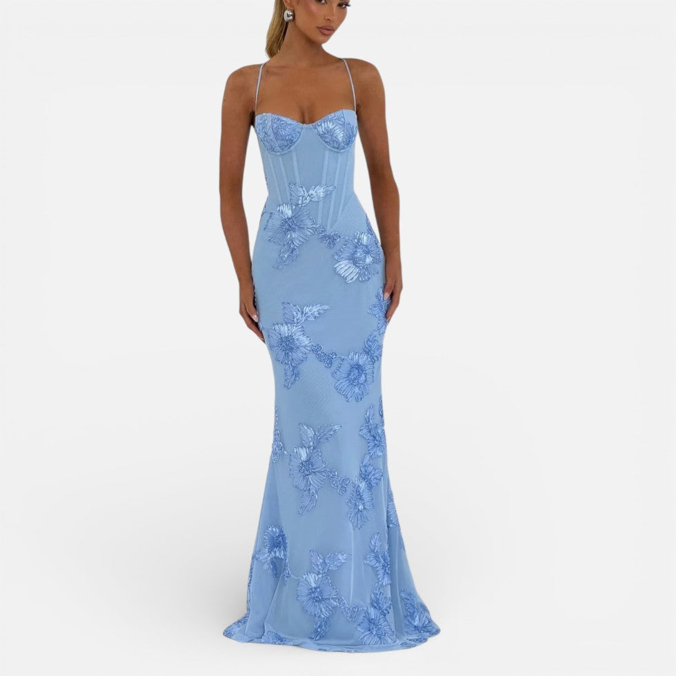 Floral Bodycon Corset Maxi Dress