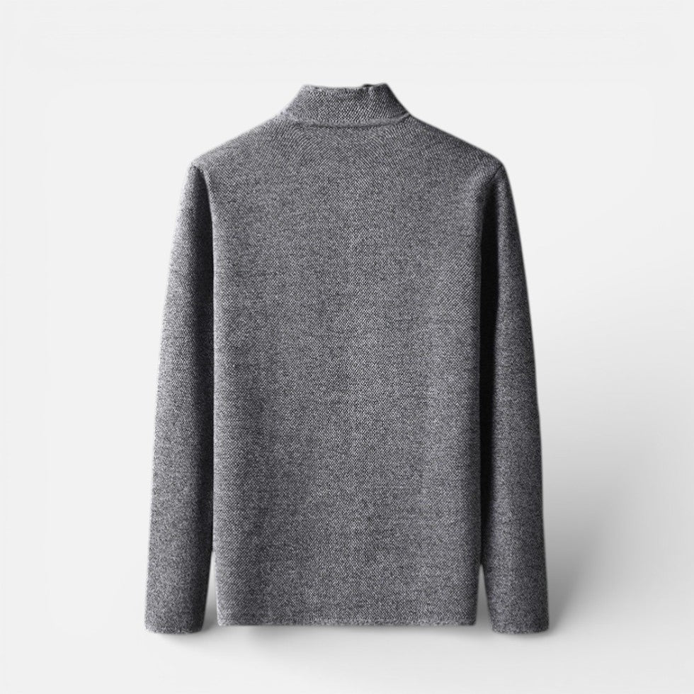 Herrecardigan med knapper og struktureret stof