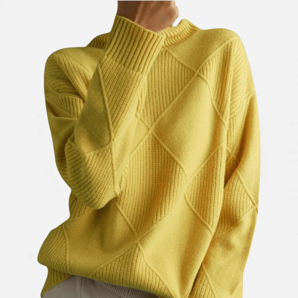 Weicher Damen Rollkragenpullover mit Strukturstrick