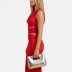 Todelt blondenederdel med crop top og midi-nederdel