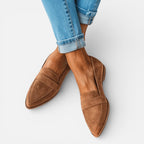 Orthopedic Women's Loafers with Leopard Print and Pointed Shape