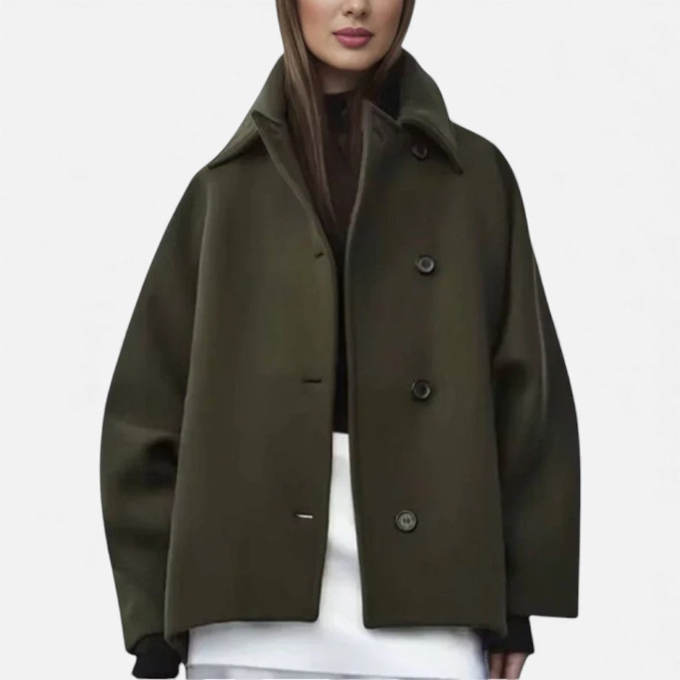 Women's Oversize Wool Coat with Loose Silhouette