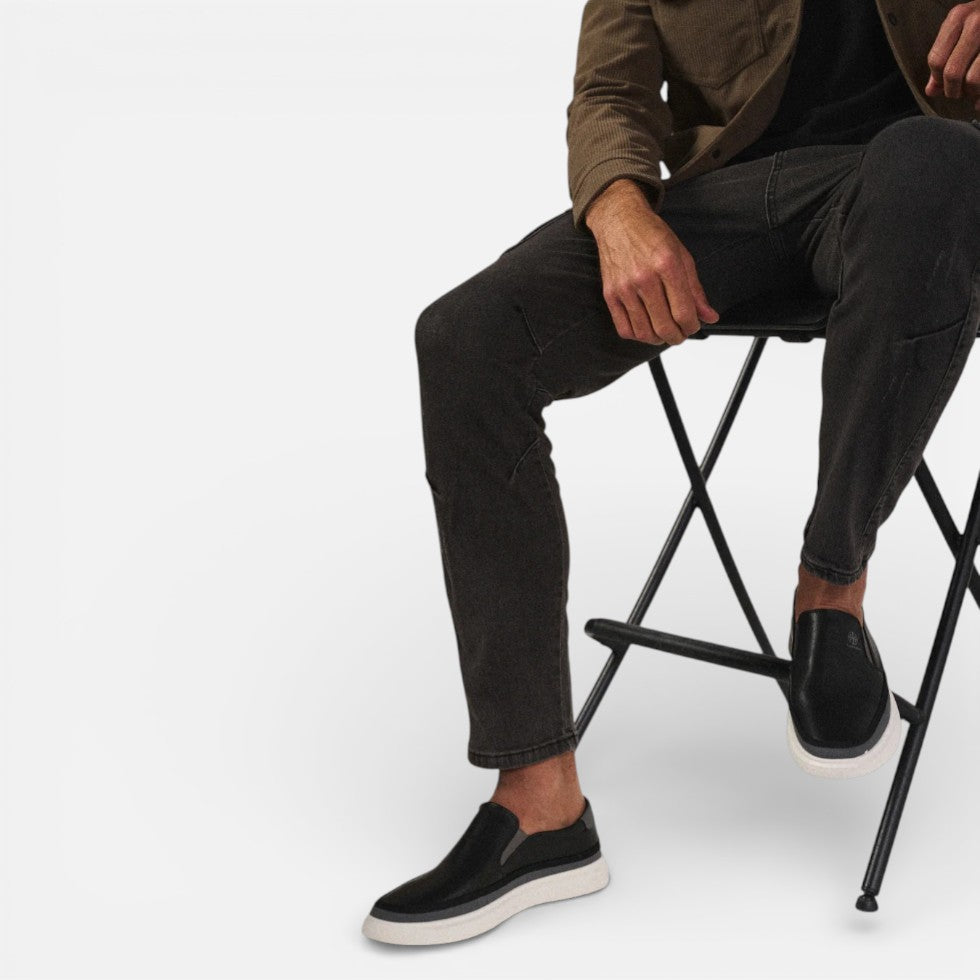 Herre-slip-on-sneakers med minimalistisk silhuet