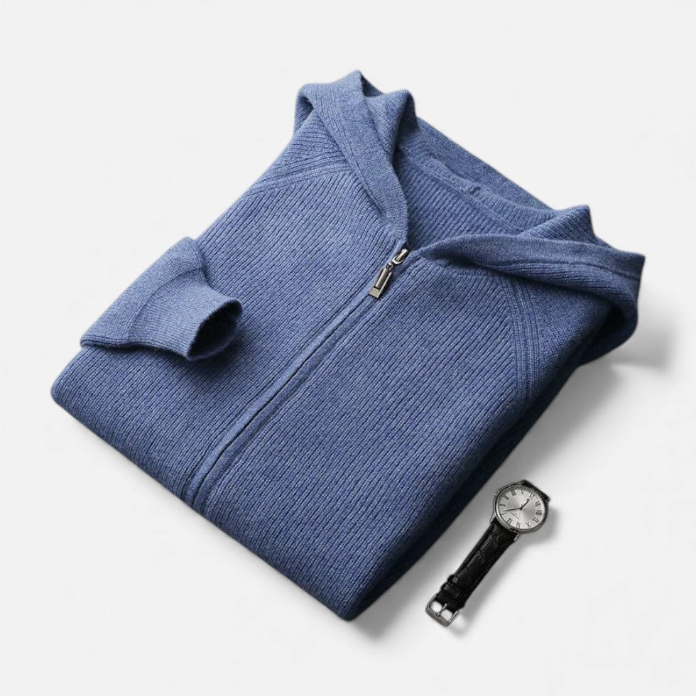 Herren Strick Hoodie mit Reißverschluss