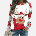 Weihnachtspullover Damen mit Festlichem Rentiermotiv