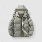 Padded quilted jacket with detachable hood
