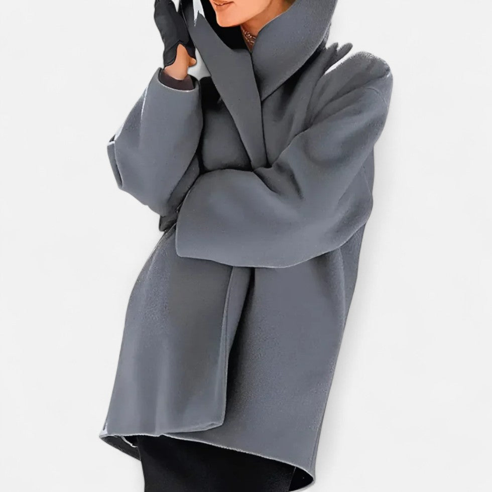 Eleganter Oversize Mantel mit weitem Kragen