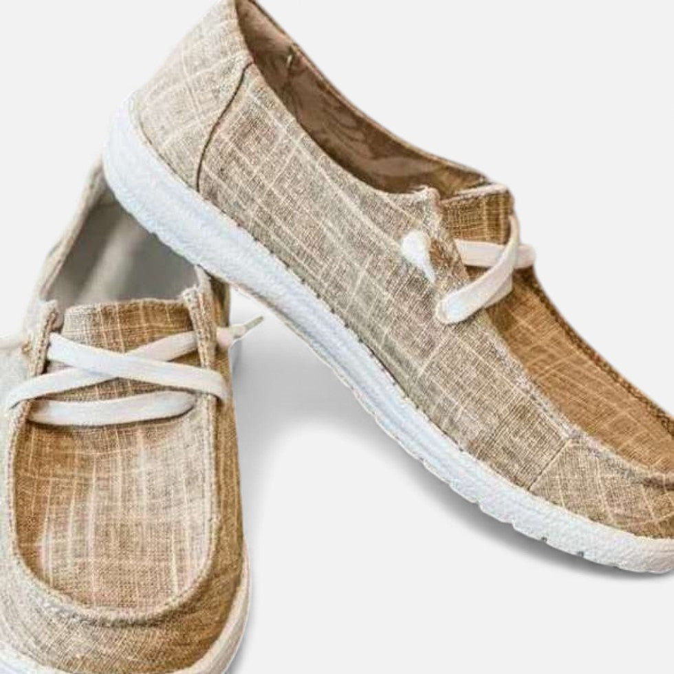 Leinenslipper Damen mit leichter Sohle