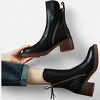 Stiefeletten mit Blockabsatz und Reißverschluss für Damen