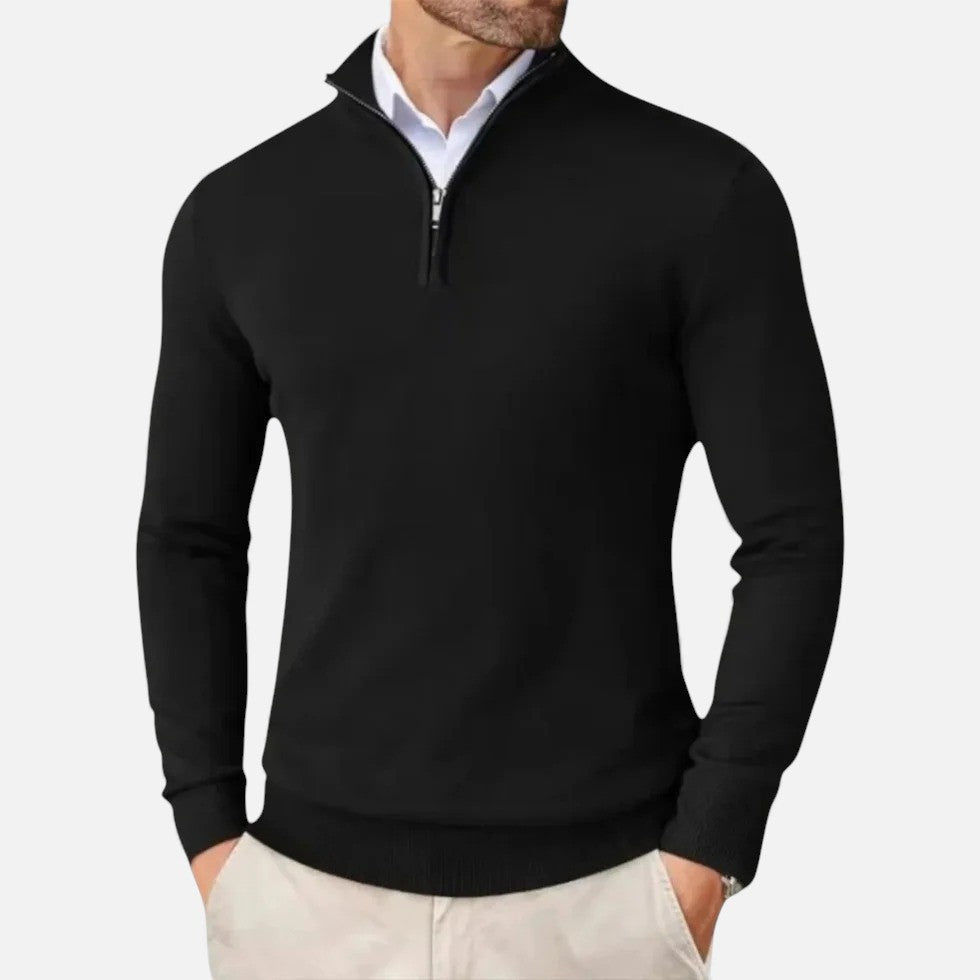 Herren Kaschmir Halb-Zip Pullover