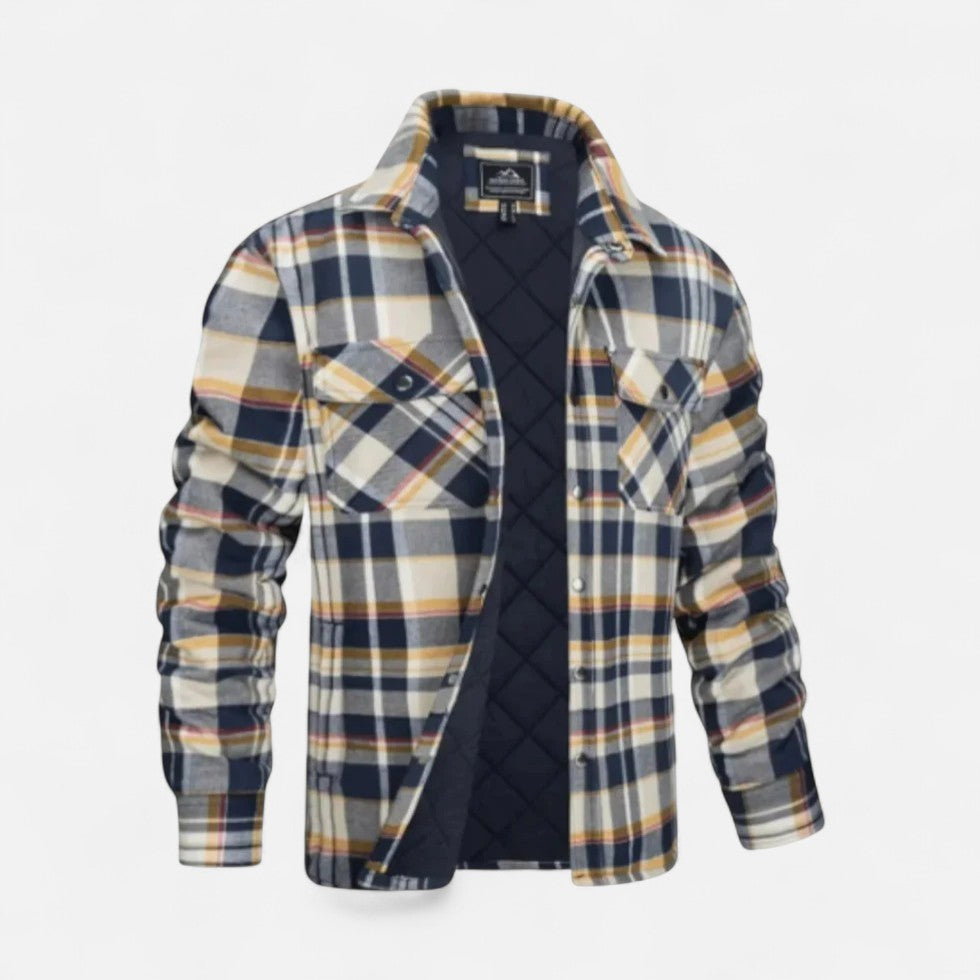 Herren Gefüttertes Flanellhemd mit Karomuster