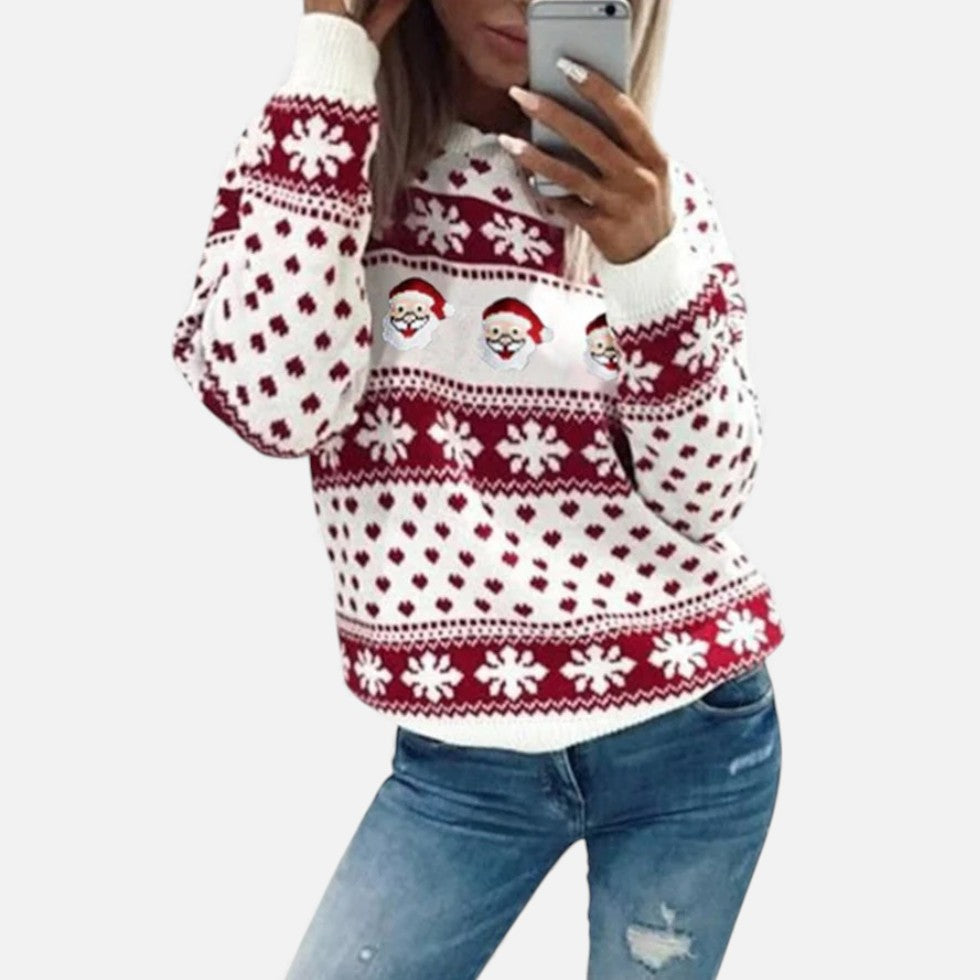 Weihnachtspullover Damen mit Festlichem Muster