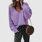 Strickpullover mit V-Ausschnitt und lockerer Passform