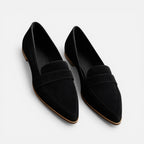 Loafers til damer med spids form og flad hæl