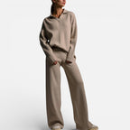 Damen Strick Set mit lockerem Pullover und weiter Hose