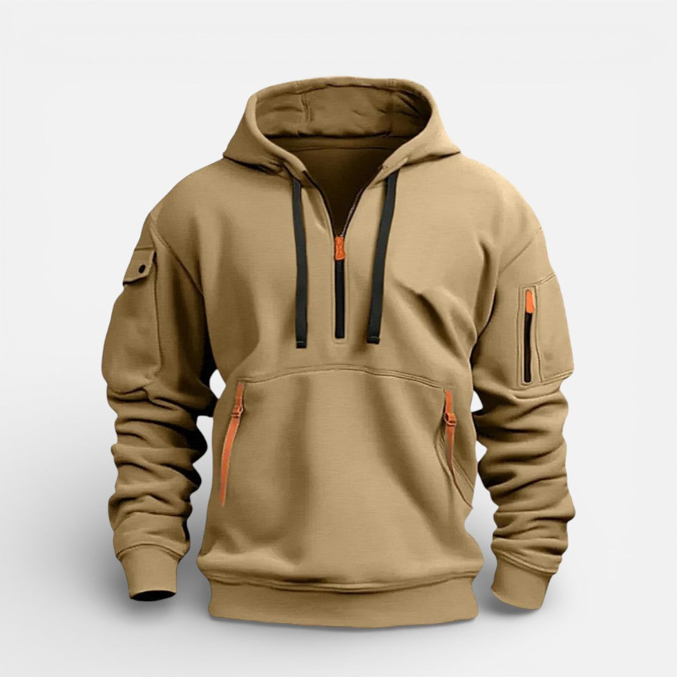 Herren Kapuzenpullover mit Reissverschluss und Taschen