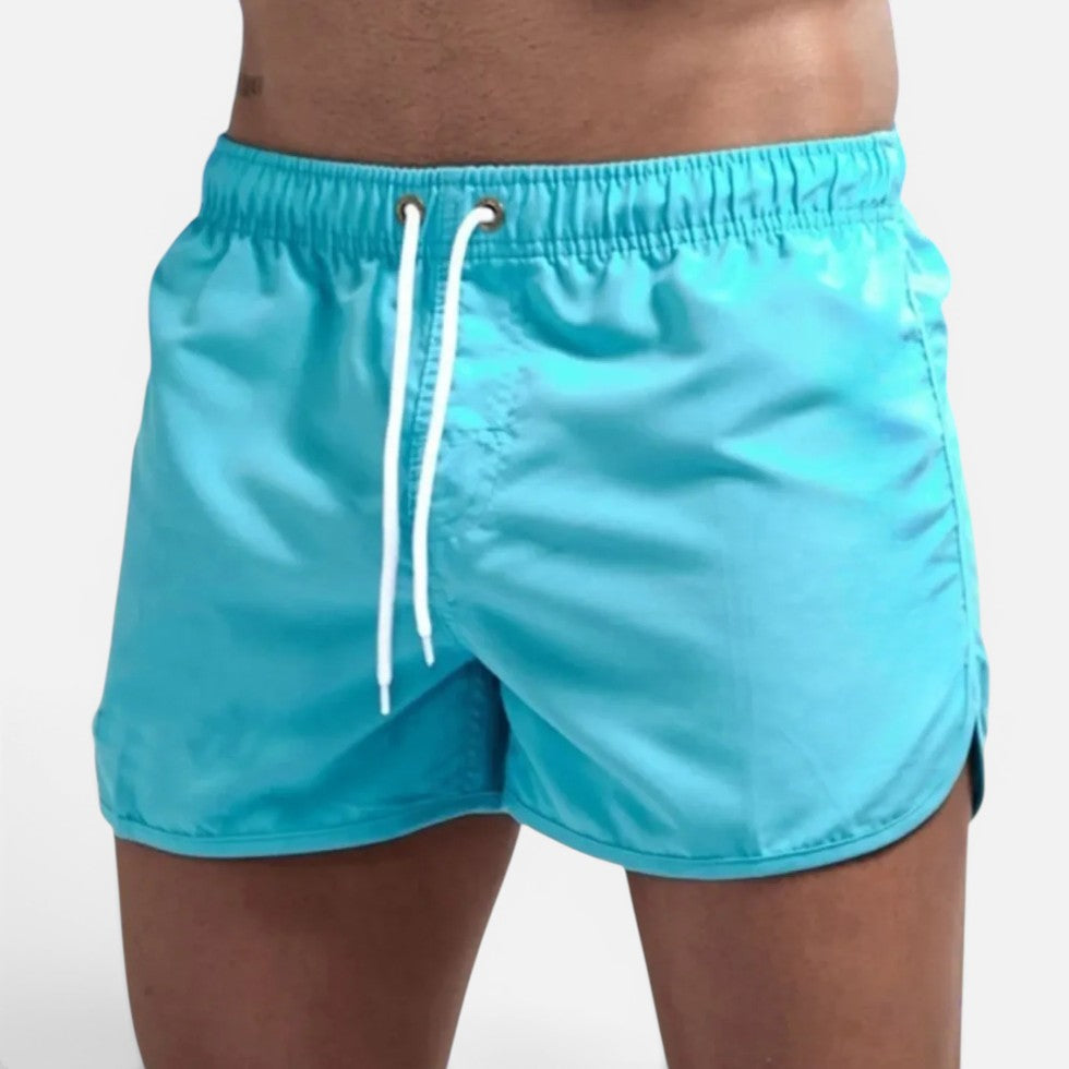 Badeshorts Kordelzug Kurz Geschnitten Uni