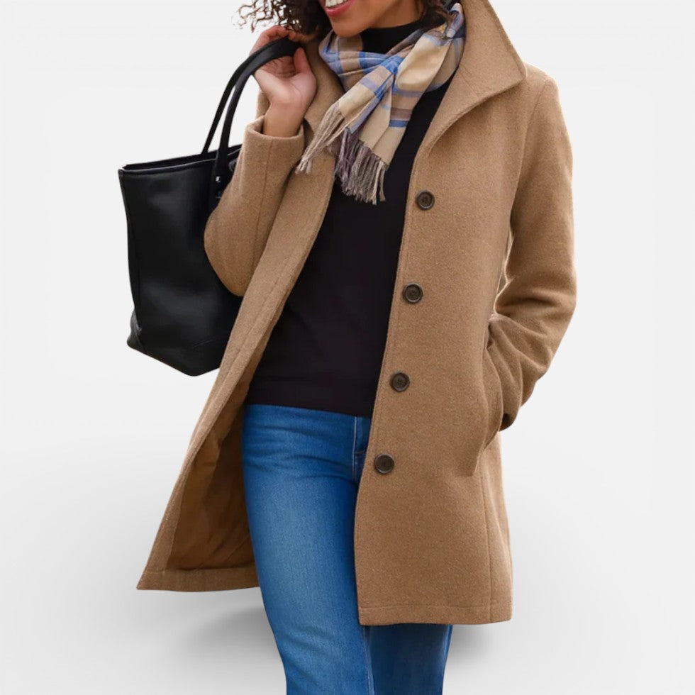 Damen Mantel mit Knopfleiste und klassischem Schnitt