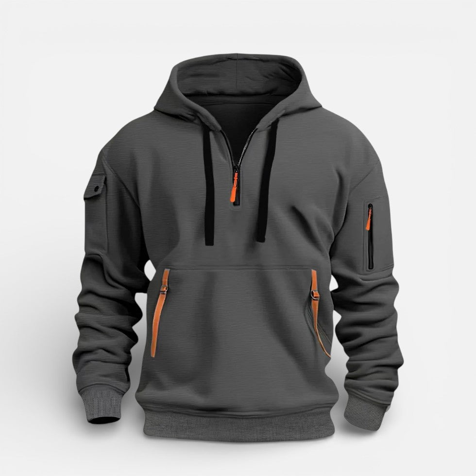 Herren Kapuzenpullover mit Reissverschluss und Taschen