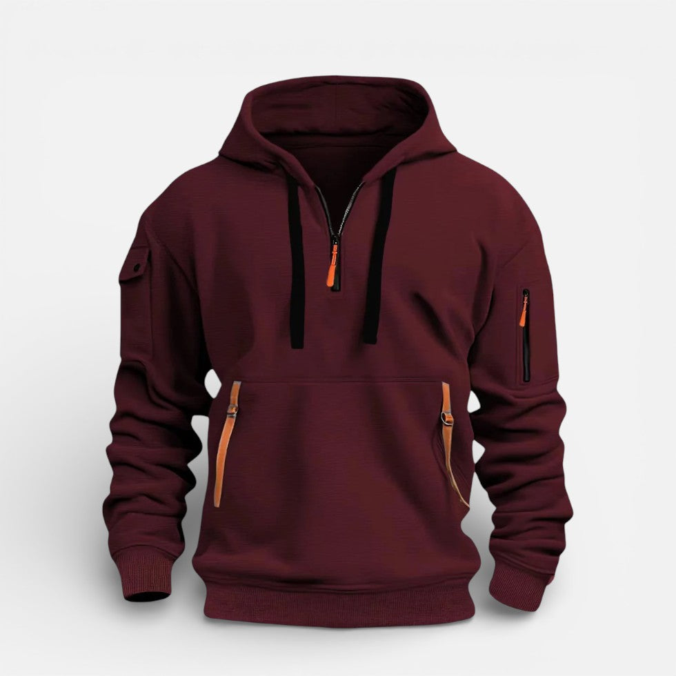 Herren Kapuzenpullover mit Reissverschluss und Taschen