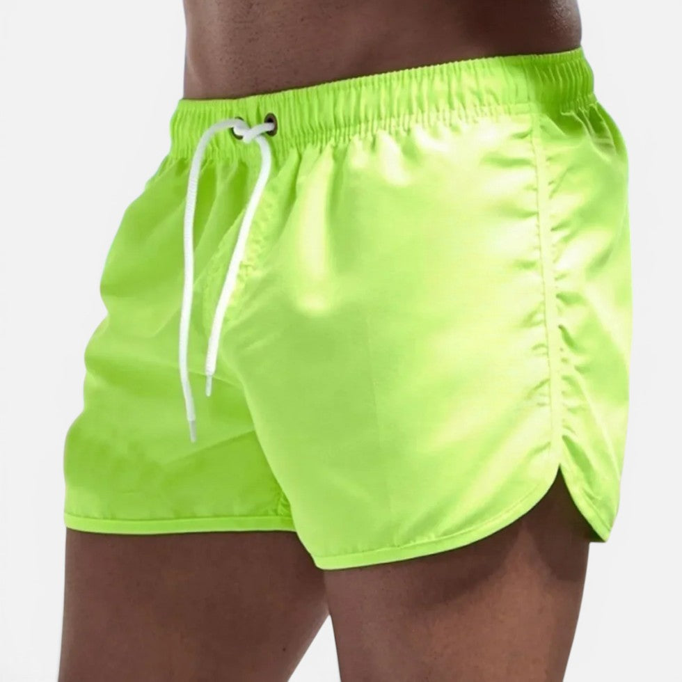 Badeshorts Kordelzug Kurz Geschnitten Uni