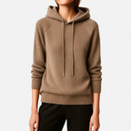 Damen Strick Hoodie mit weichem Rippmaterial