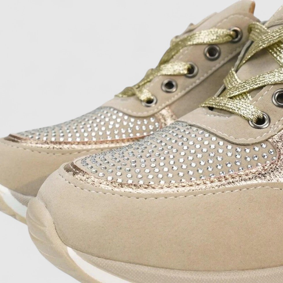 Sneaker mit seitlichem Reißverschluss und Glanzdetails