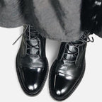 Damen Leder Stiefeletten mit Schnürung