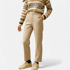 Damen Stoffhose mit Fischgrätenmuster