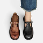 Orthopädische Mary Jane Schuhe mit Riemen und Lochmuster