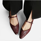 Damen Ballerinas mit Riemchen und flacher Sohle