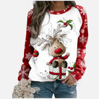 Weihnachtspullover Damen mit Festlichem Rentiermotiv