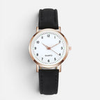 Quarz Armbanduhr mit Lederoptik Armband