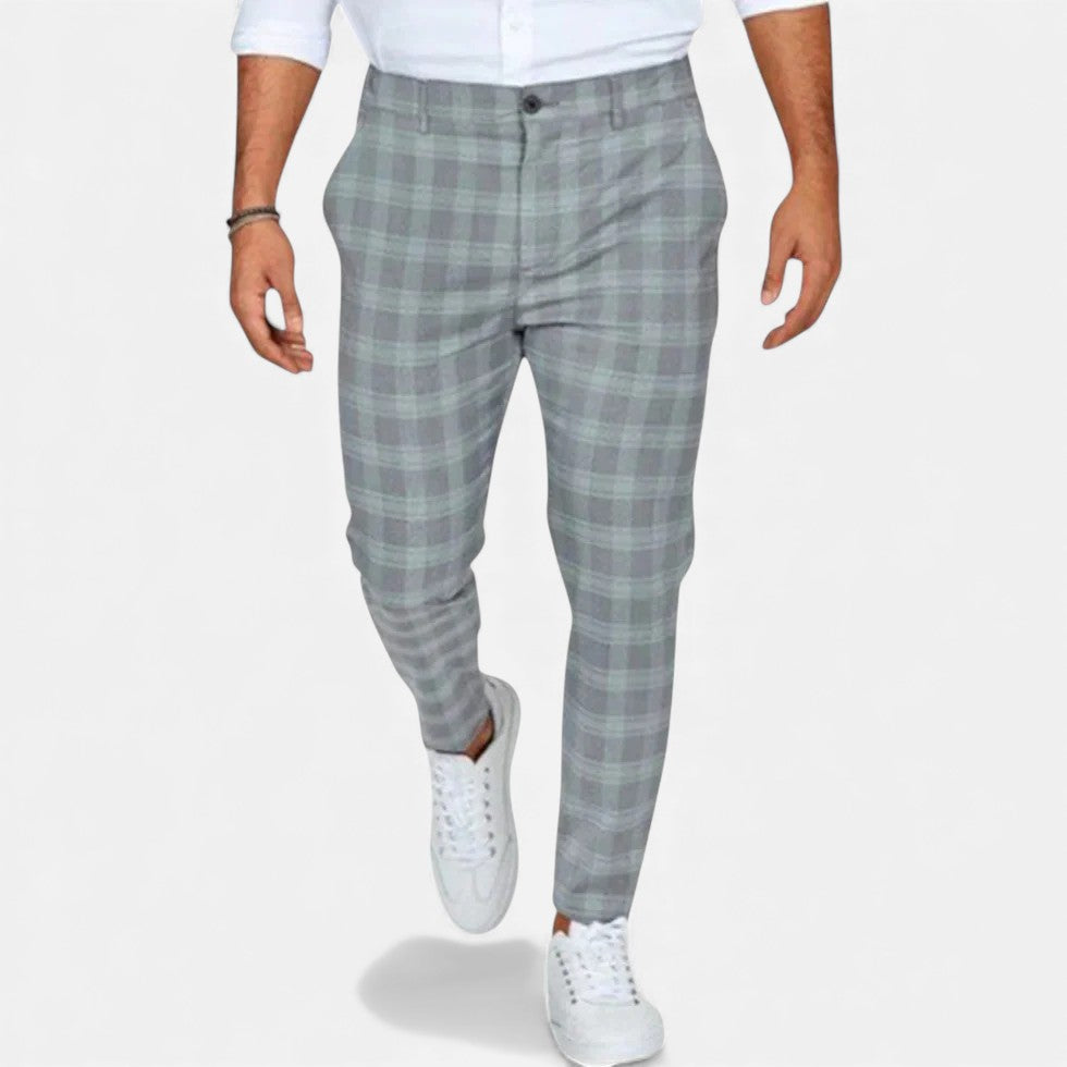 Karierte Wollhose für Herren